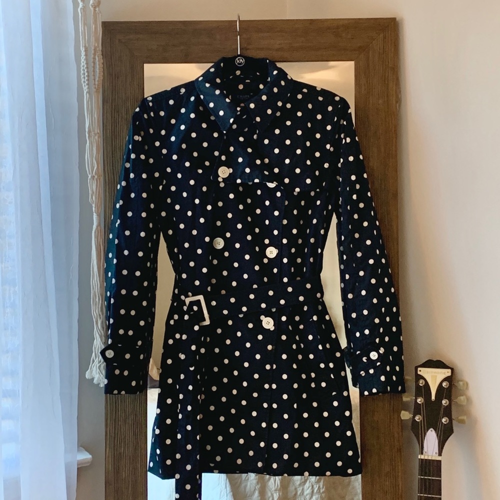 Chaps Polka Dot Rain Jacket Wind Breaker